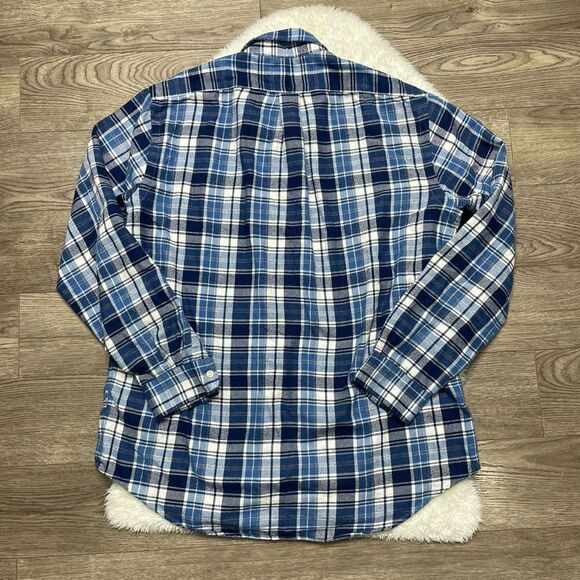 Ralph Lauren Blue and White Plaid Casual Button Down Shirt - Picture 4 of 8